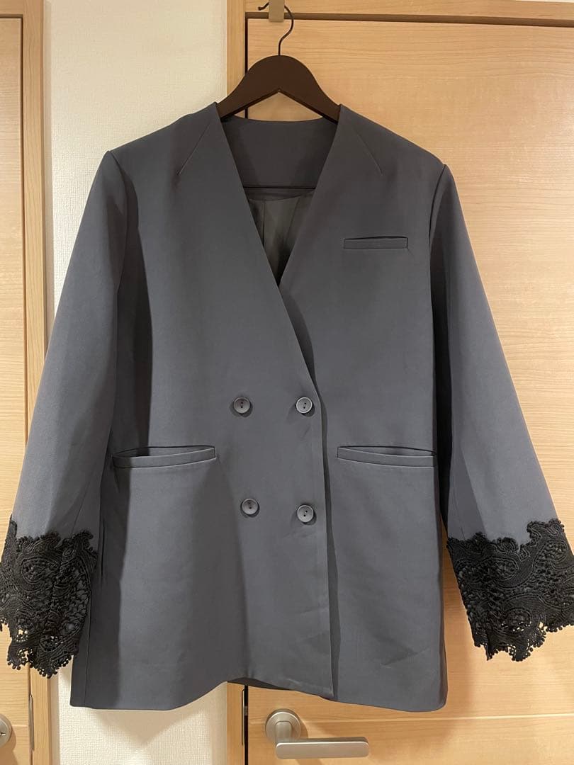 【新品】sahara（MARTE） レースカフオーバージャケット グレー