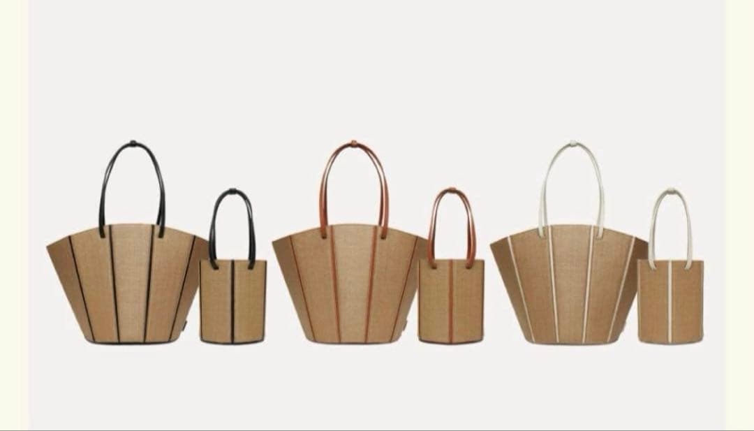 【美品】VASIC Play Marche ラフィア トート バッグ