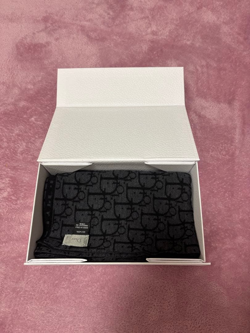 Dior 100%ウール マフラー グレー ブラック