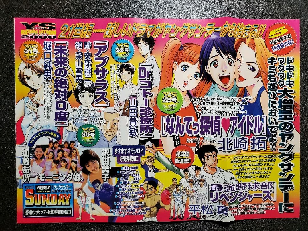 釈由美子さん　週刊少年サンデー　切り抜き　折り込みポスター　５枚