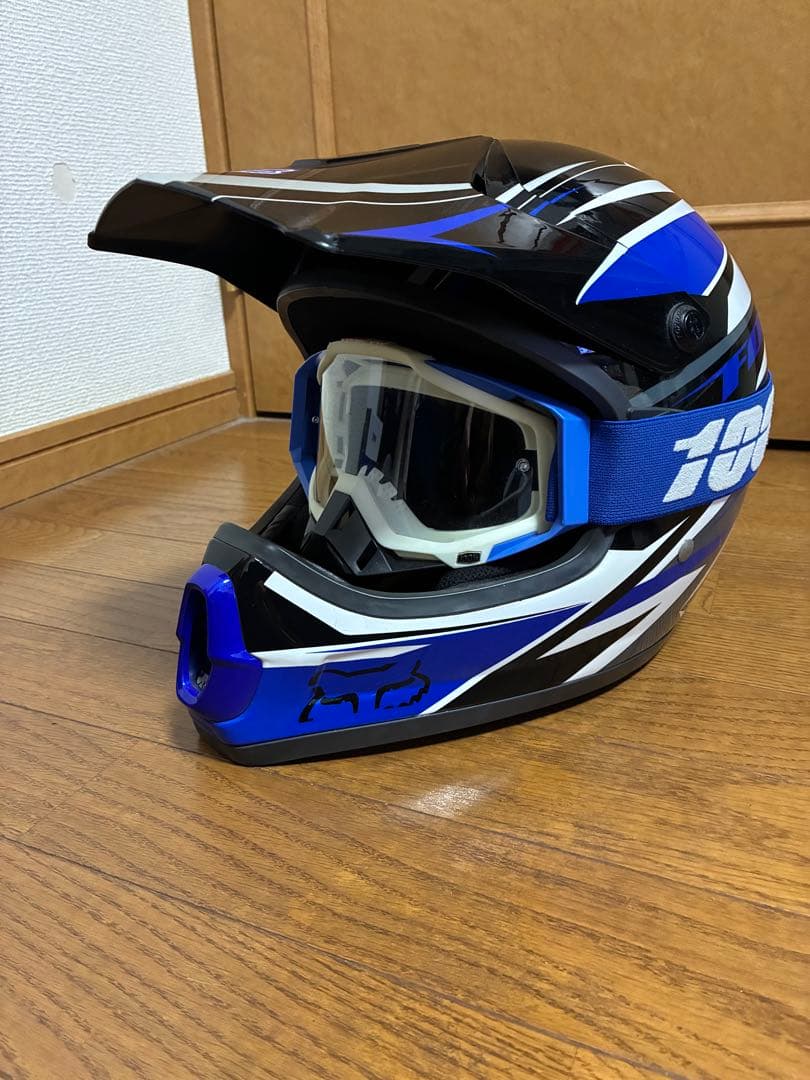 FOXオフロードヘルメット 100%ゴーグル付き