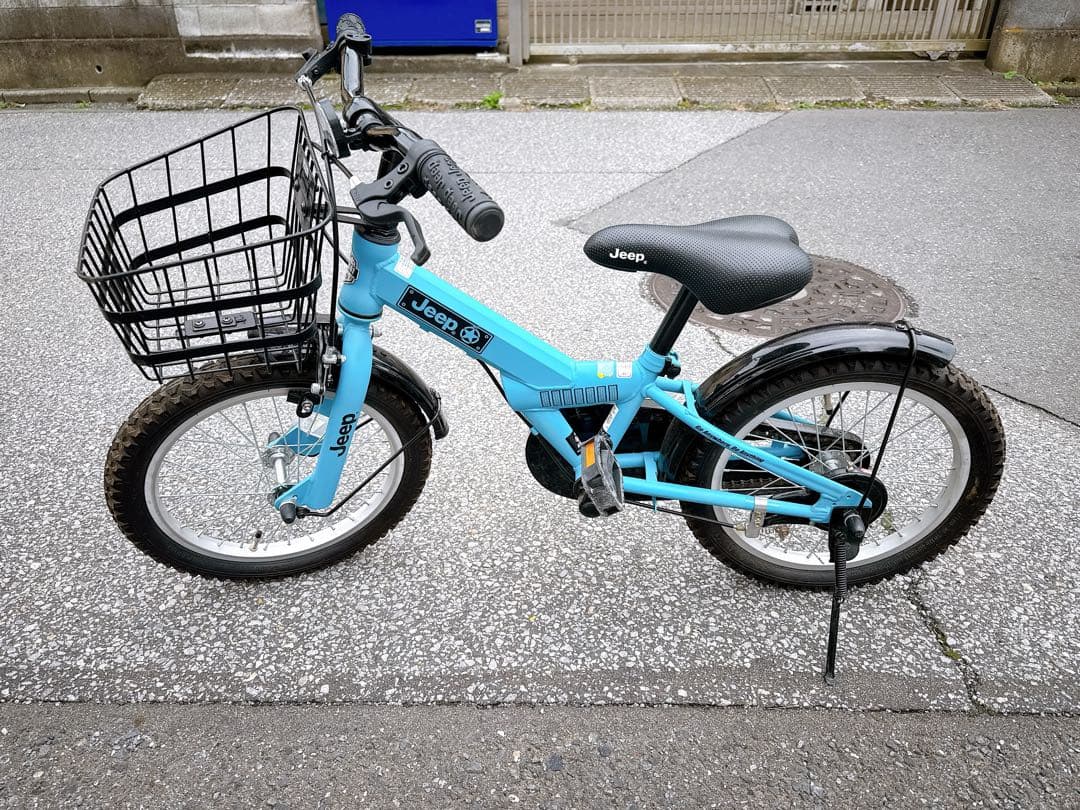 shiori Jeep 子供用自転車 水色 16インチ 前バスケット付き
