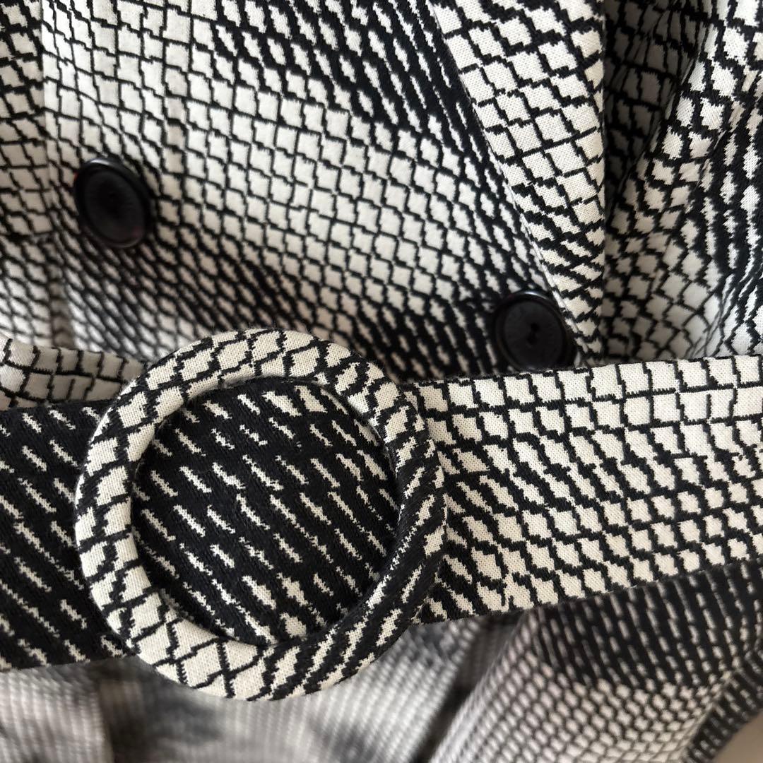 ANITSA paris ブラックホワイト　コート　フランス製　ロング