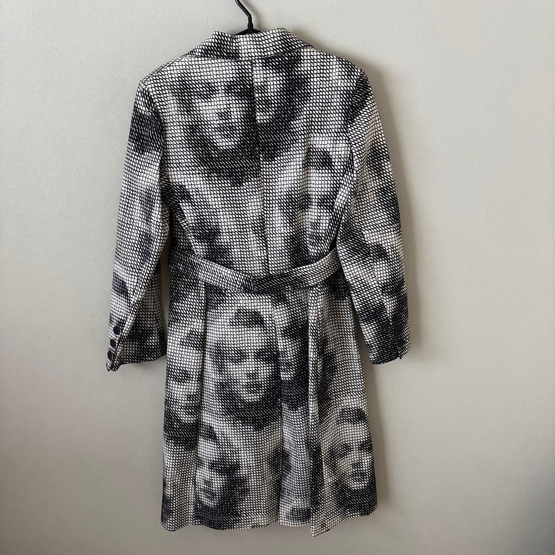 ANITSA paris ブラックホワイト　コート　フランス製　ロング