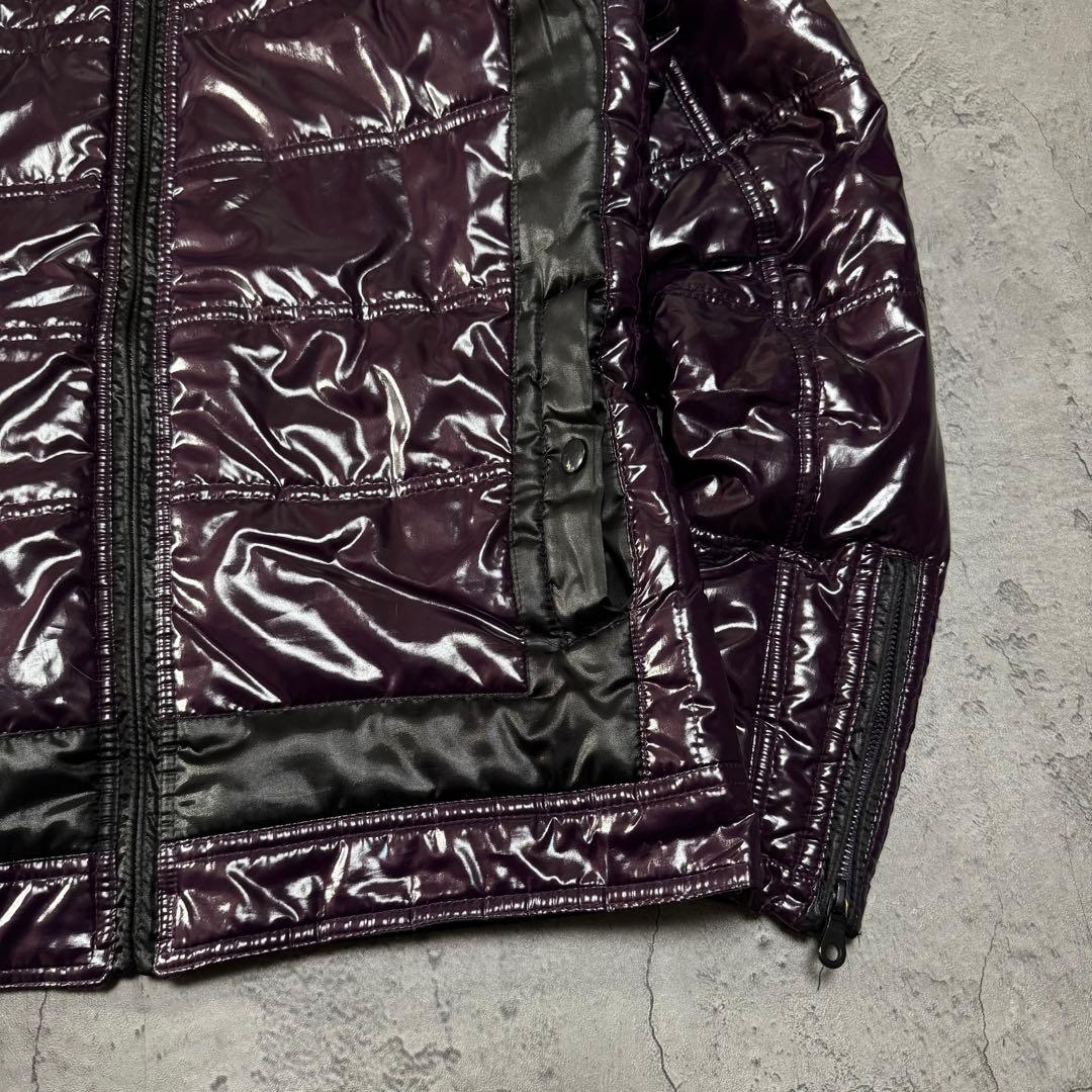 Y2K 光沢 ファー ジャケット 短丈 お兄系 ダークパープル