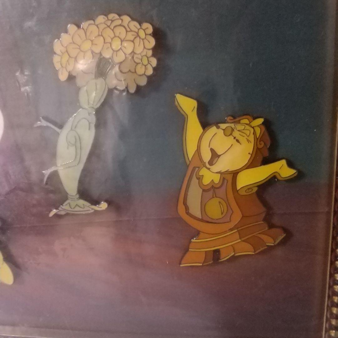 メル17791 ディズニー 美女と野獣10周年記念 額装ピンセット レア