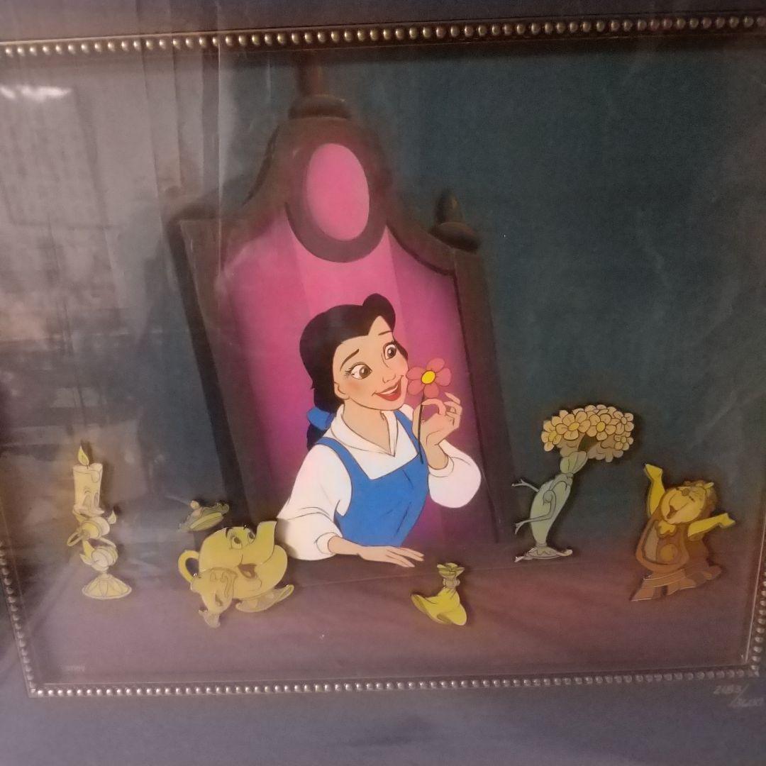 メル17791 ディズニー 美女と野獣10周年記念 額装ピンセット レア