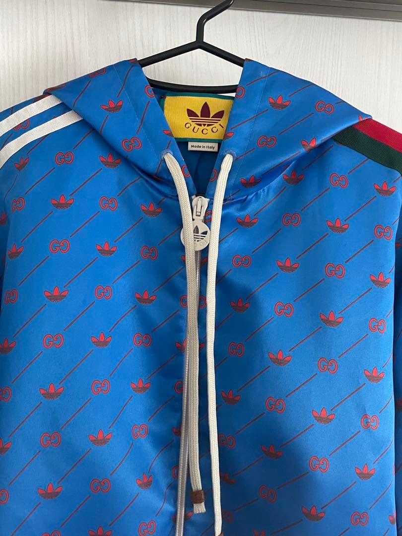Gucci × adidas GG柄トレフォイル フードジップアップジャケット