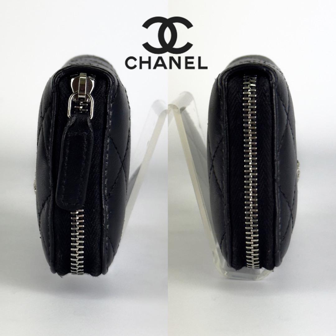 美品　新型タイプ　シャネル　スター　ラムスキン　ケース　小銭入れ　財布