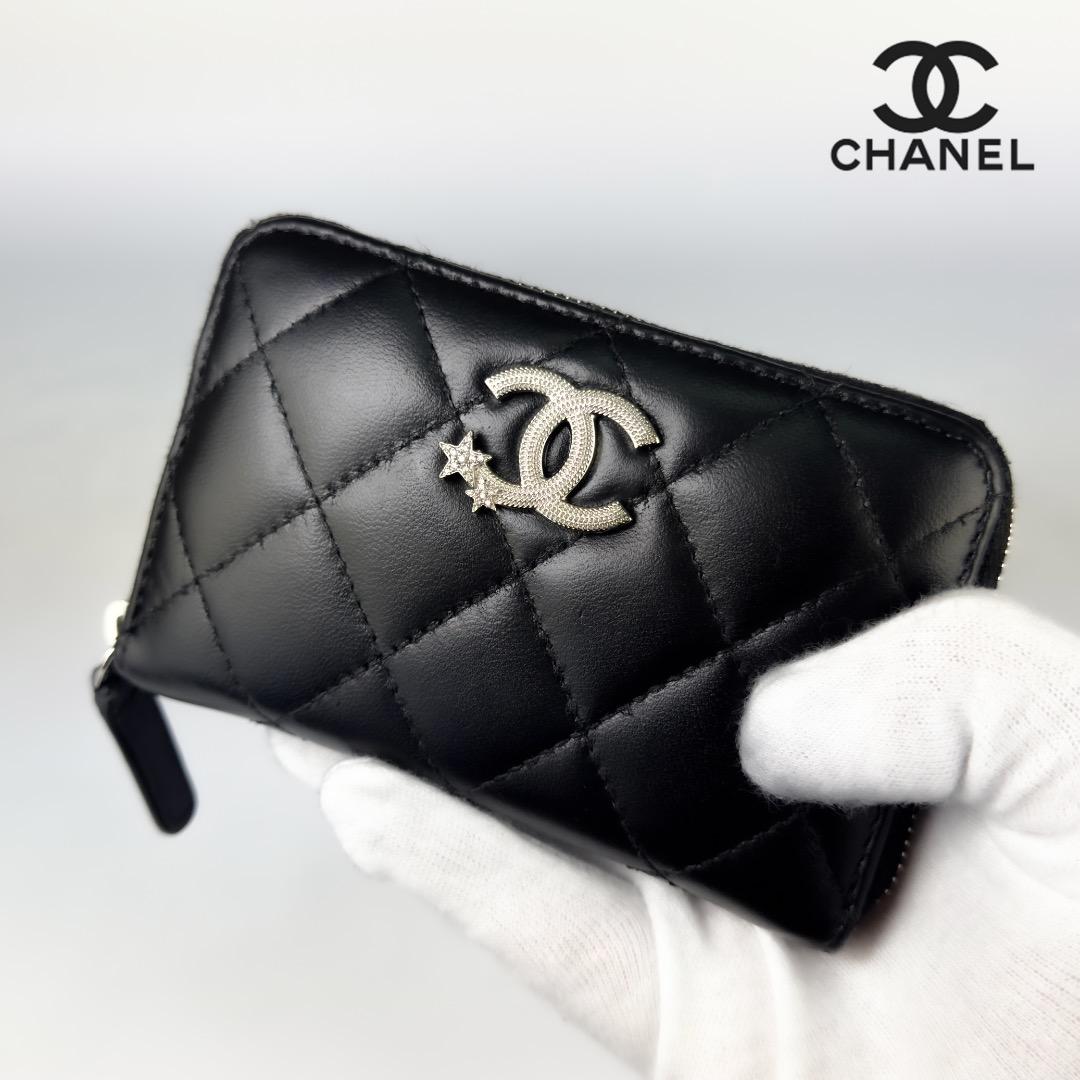 美品　新型タイプ　シャネル　スター　ラムスキン　ケース　小銭入れ　財布