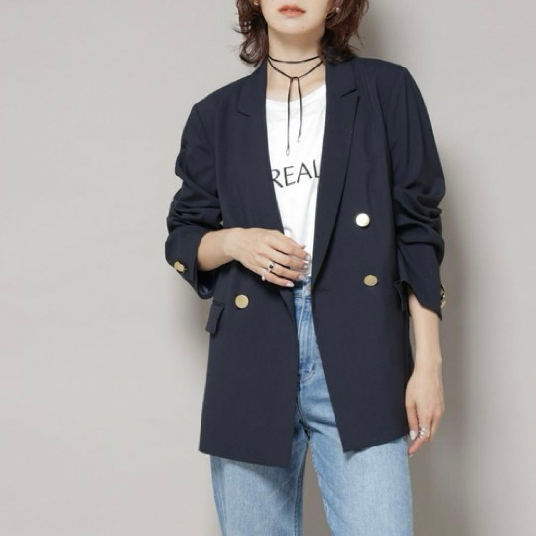 訳あり！　ナノユニバース　ドライウェザーストレッチダブルジャケット