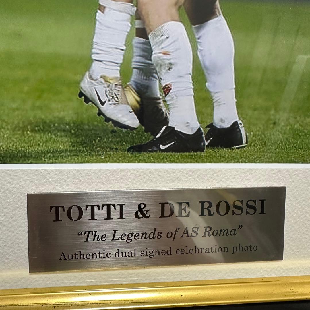 直筆サイン入り Totti トッティ デ・ロッシ　ASローマ　デュアルサイン