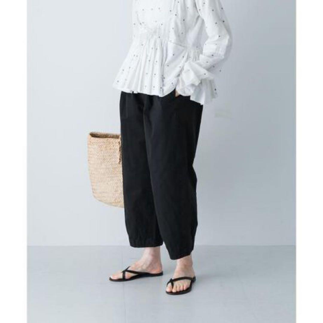 25SS＊かぐれ コットンクロップドパンツ 黒 ブラック 製品染め