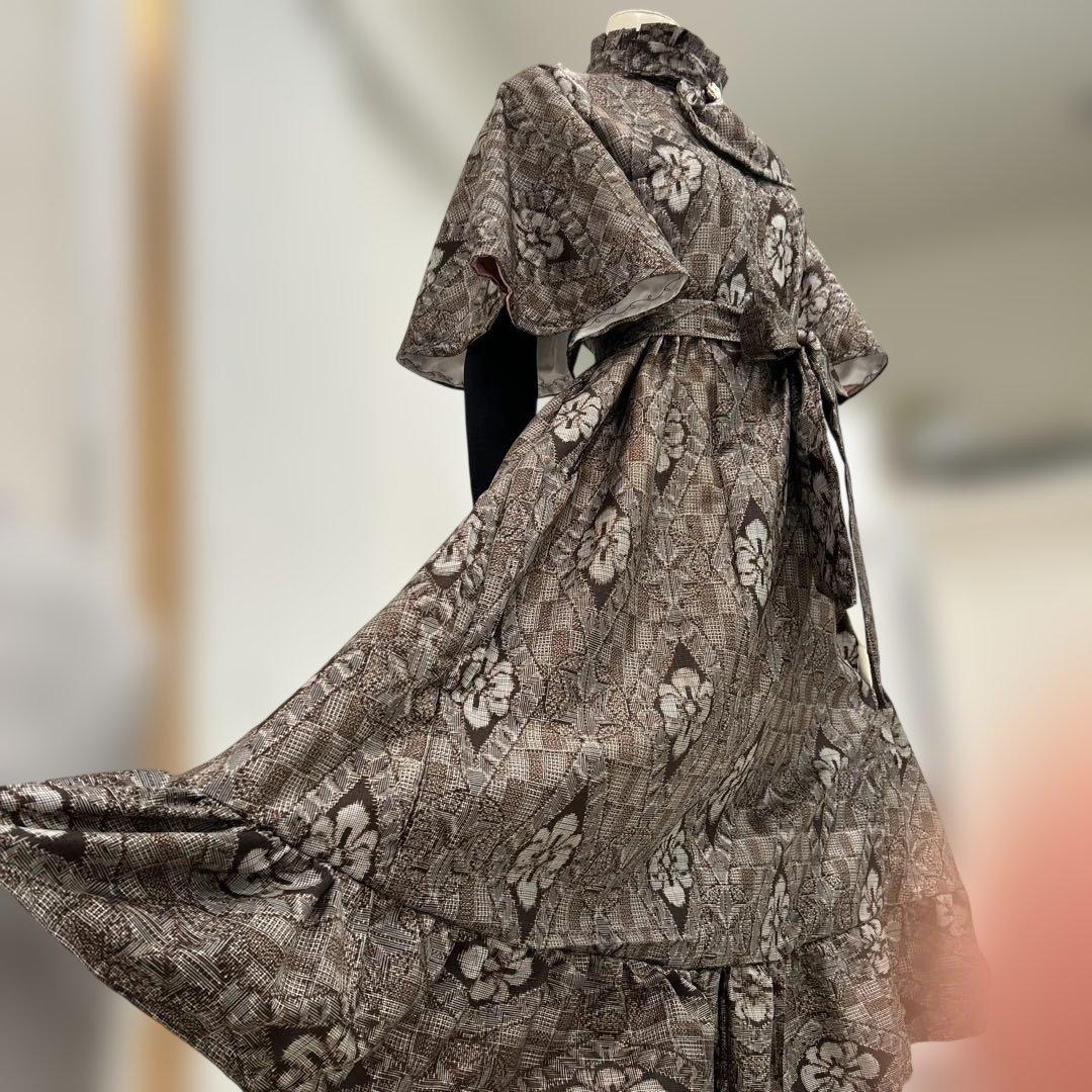 大島紬　着物リメイクワンピース