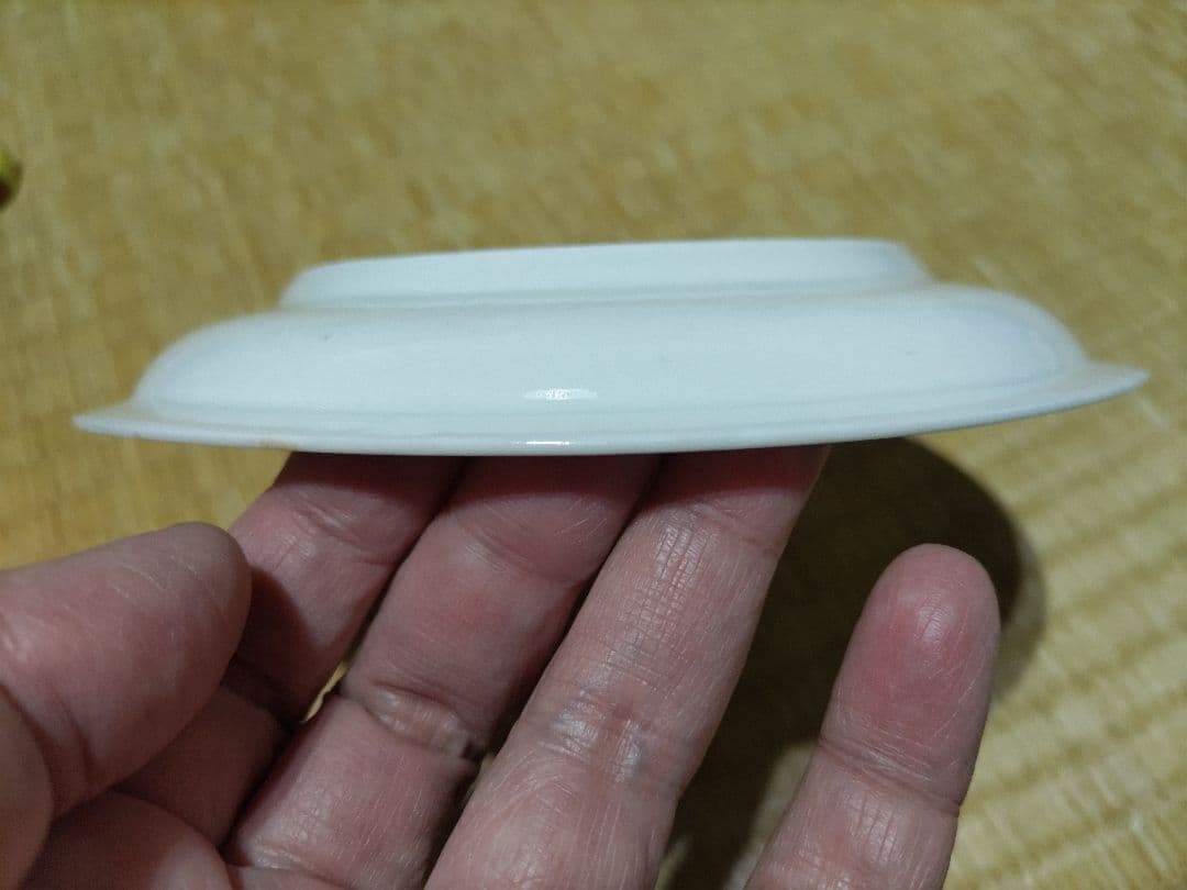 柿右衛門白磁　皿（17.6㎝）陰刻・銀杏　九谷白磁・古伊万里