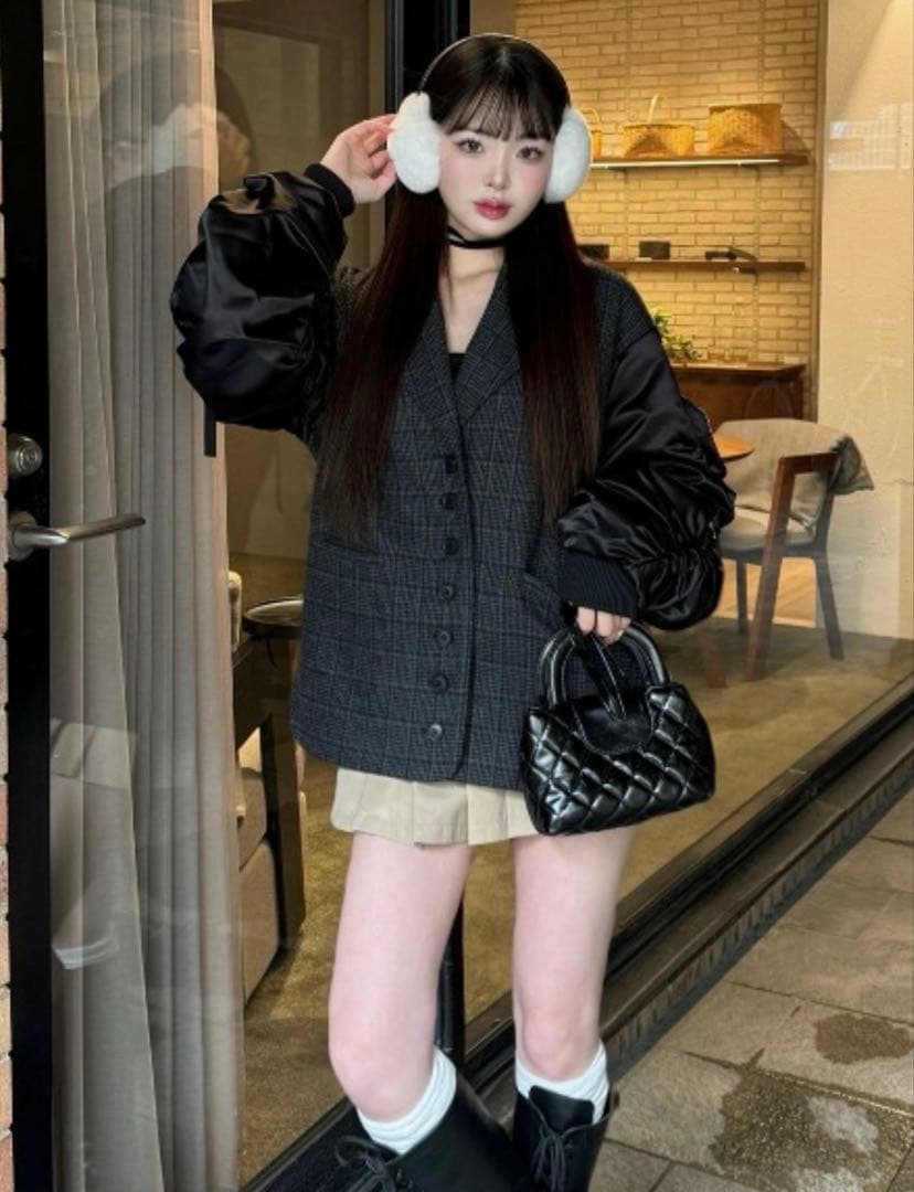 チェックドッキングブルゾン ダーリッチ