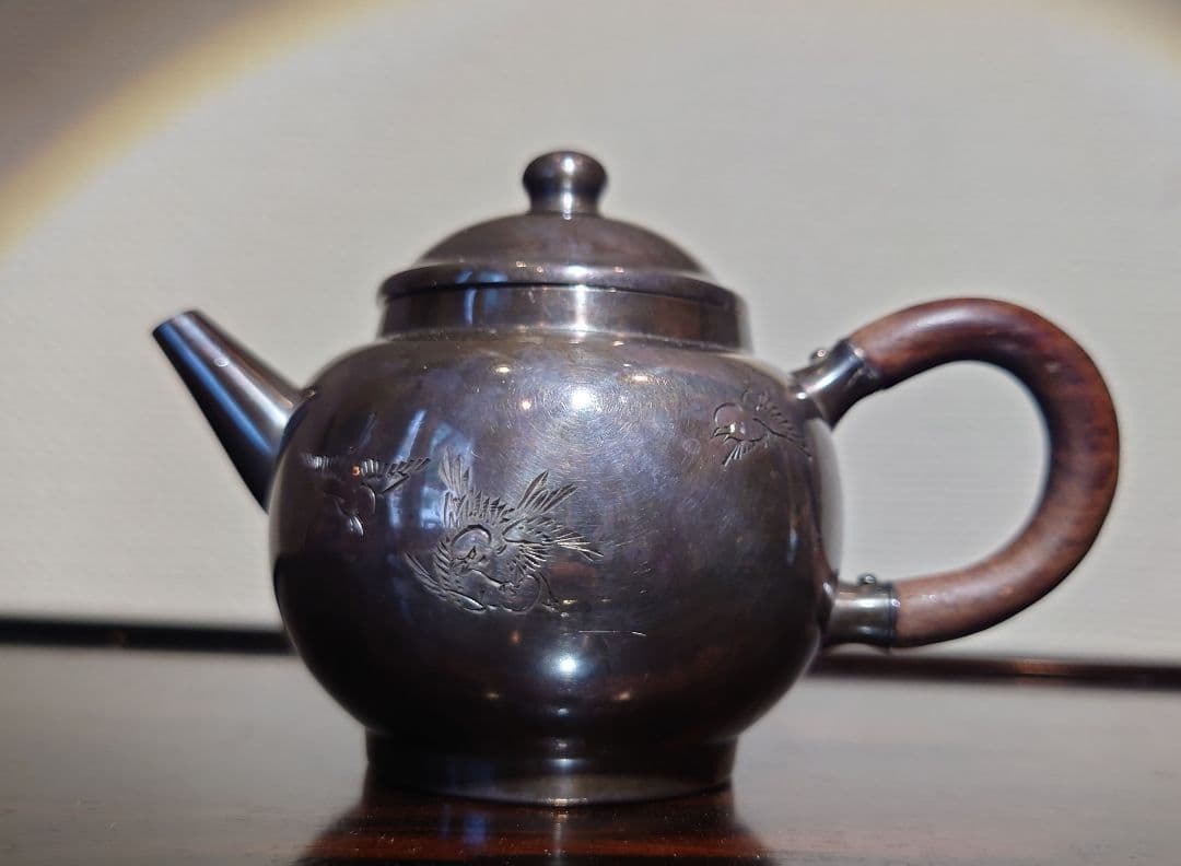 【煎茶道具】銀製　急須　中川浄益作