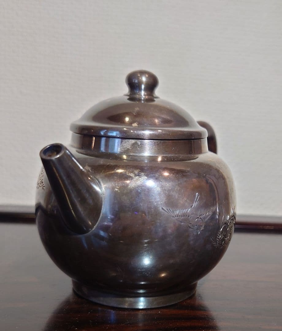 【煎茶道具】銀製　急須　中川浄益作