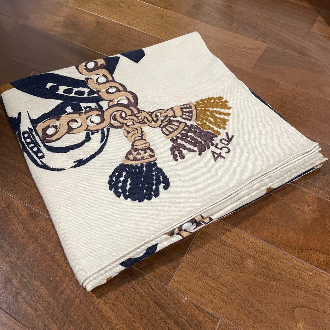 kazz　希少】45R ウール 大判ストール ショール 130×130