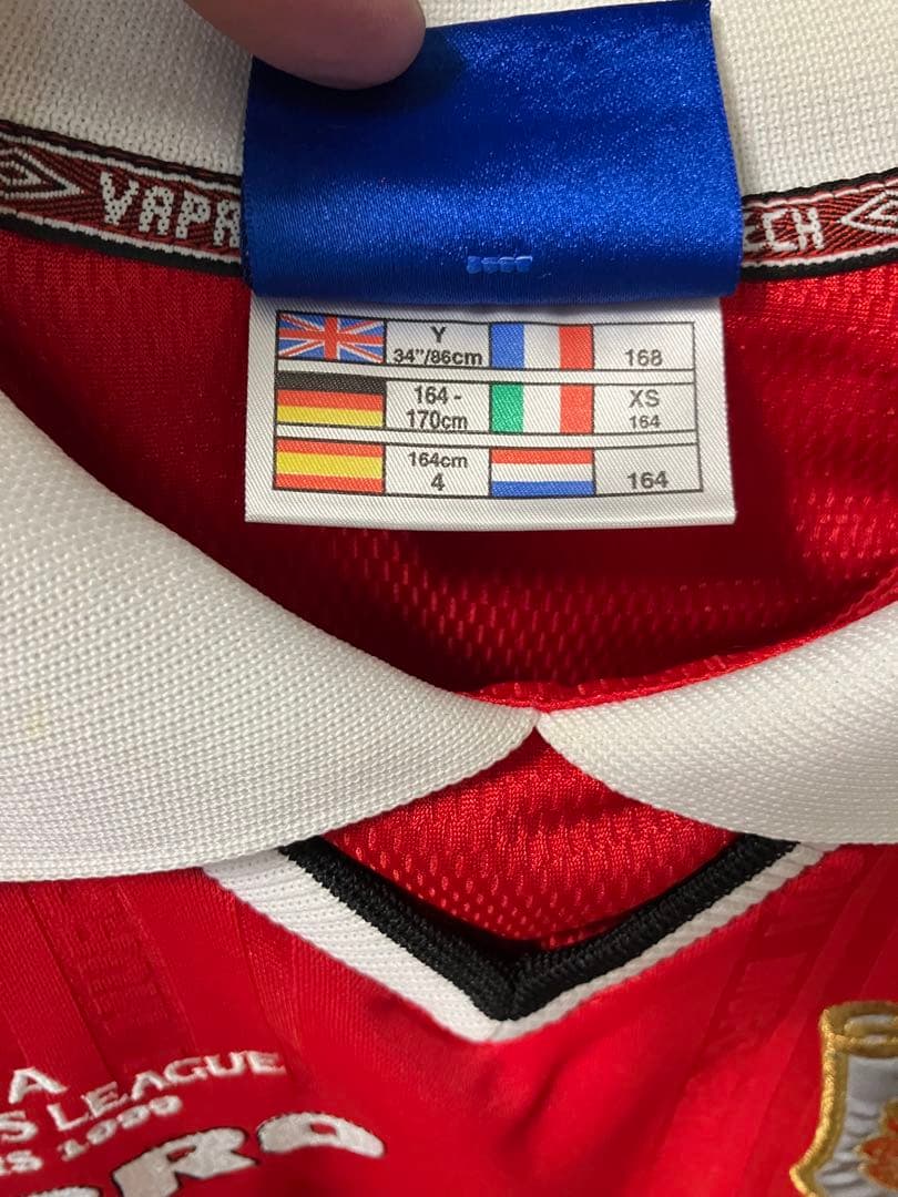 マンチェスター・ユナイテッド　1999年CL優勝記念ユニフォーム　長袖