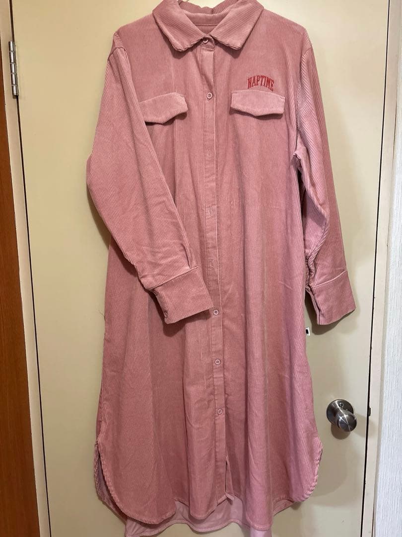 naptime コーデュロイ シャツワンピース ピンク Mサイズ