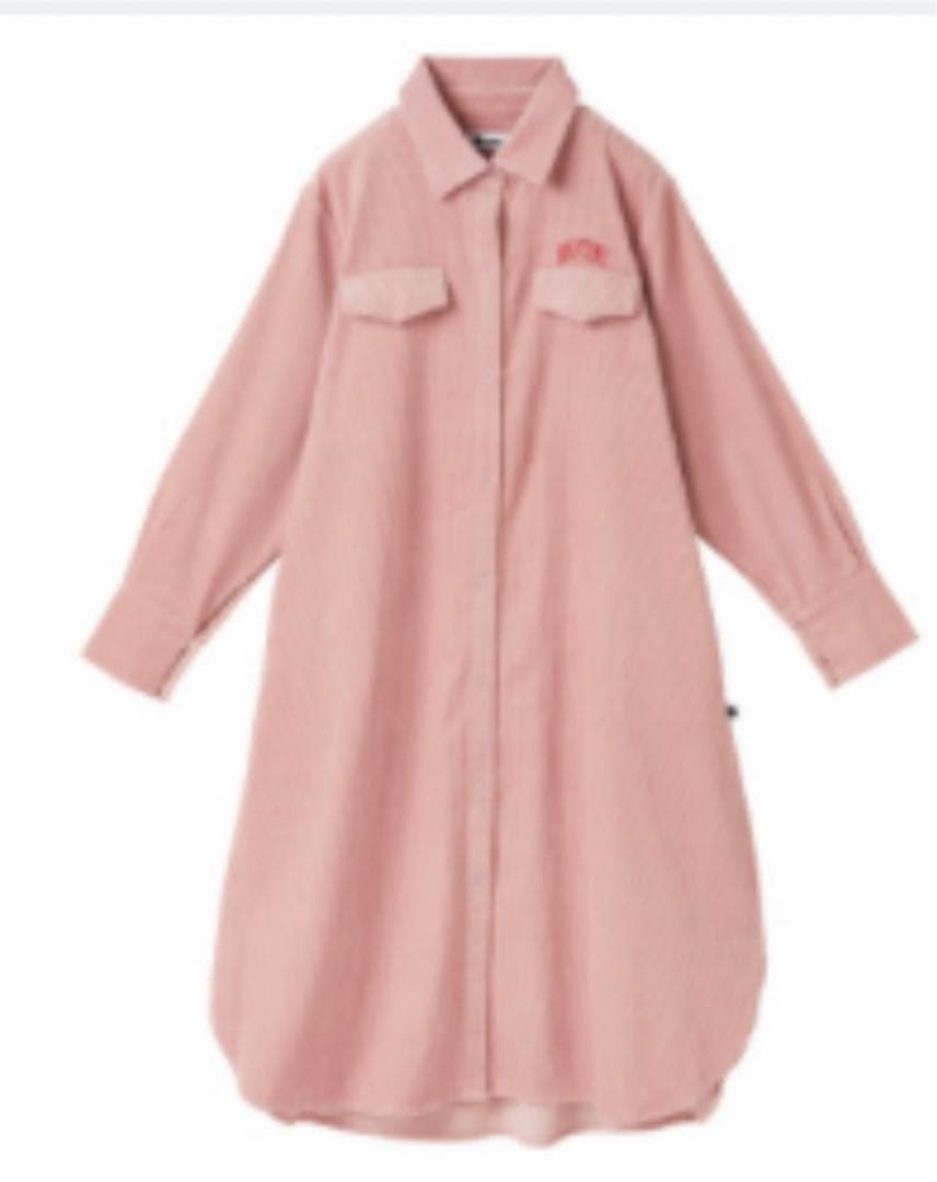 naptime コーデュロイ シャツワンピース ピンク Mサイズ