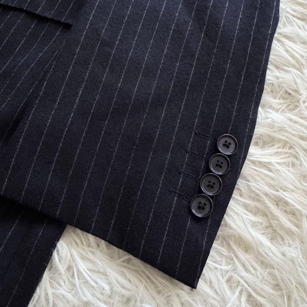 【トゥモローランド】スーツ　ストライプ NIKKE生地　紺色　48