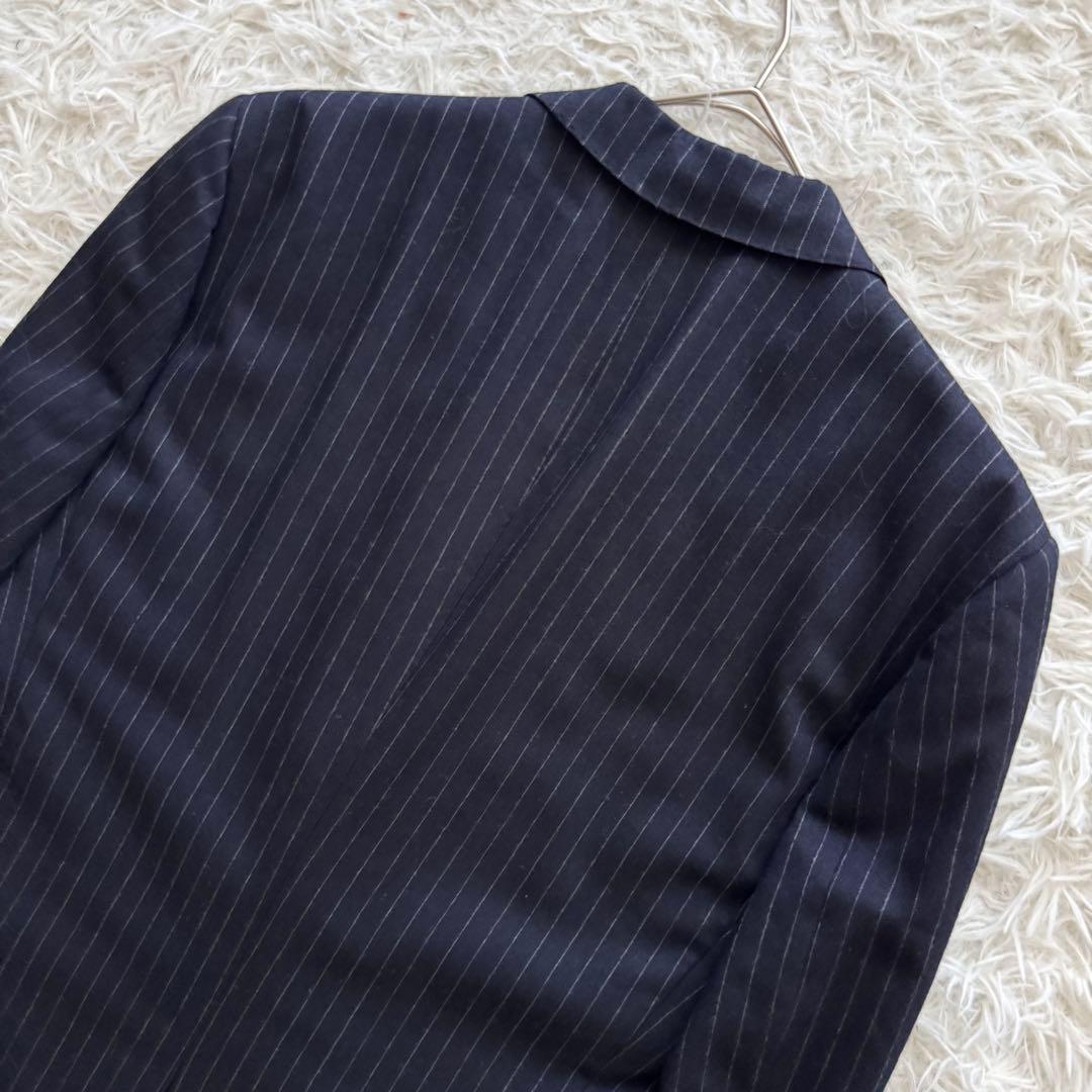 【トゥモローランド】スーツ　ストライプ NIKKE生地　紺色　48