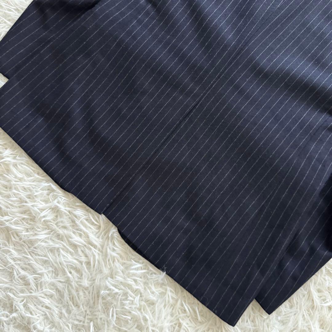 【トゥモローランド】スーツ　ストライプ NIKKE生地　紺色　48