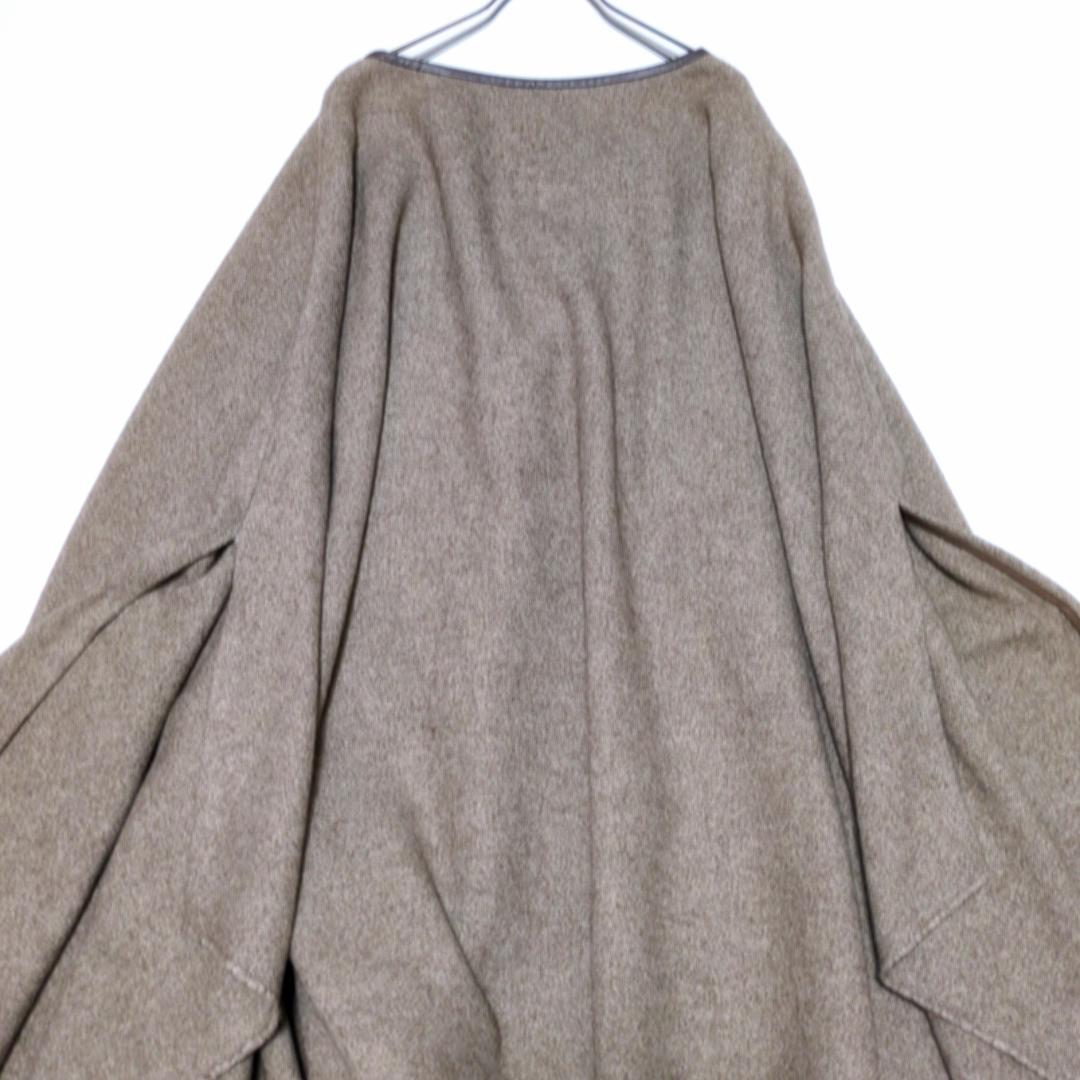 ドゥーズィエムクラス ウール ポンチョ ケープコート パイピング ベージュ