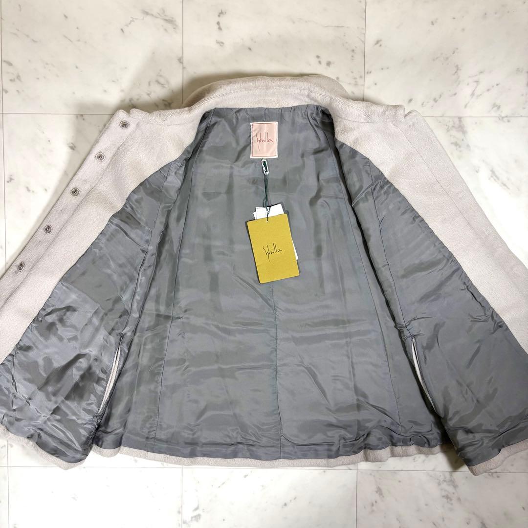 タグ付き未使用品 シビラ ポンチョコート アンゴラ アルパカ 襟付き ポケット