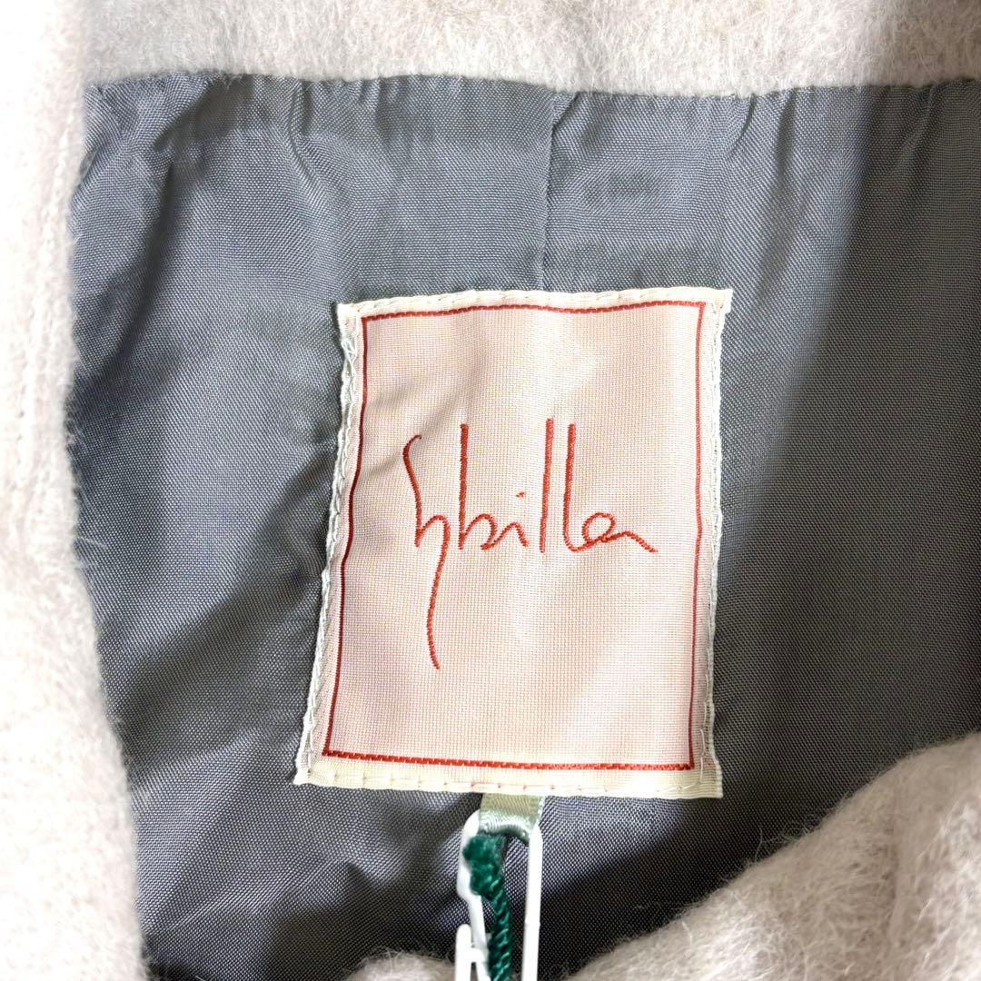 タグ付き未使用品 シビラ ポンチョコート アンゴラ アルパカ 襟付き ポケット