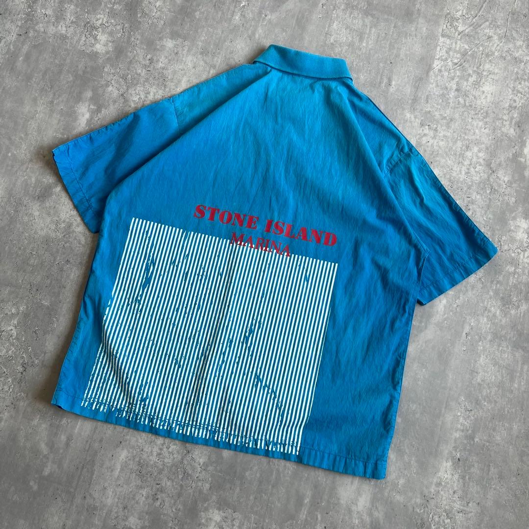 STONE  MARINA　ウォッシャブル加工　ポロシャツ　M　真贋