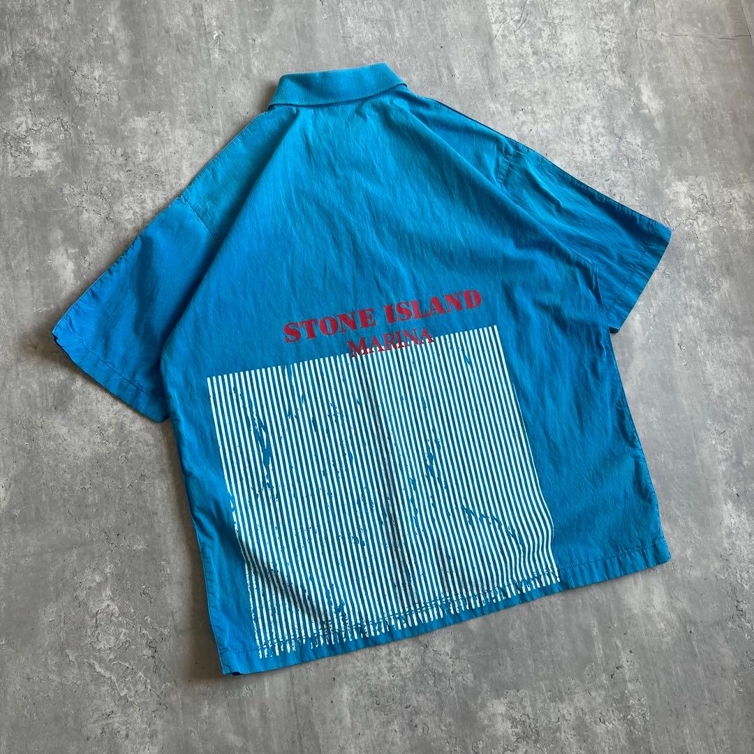 STONE  MARINA　ウォッシャブル加工　ポロシャツ　M　真贋