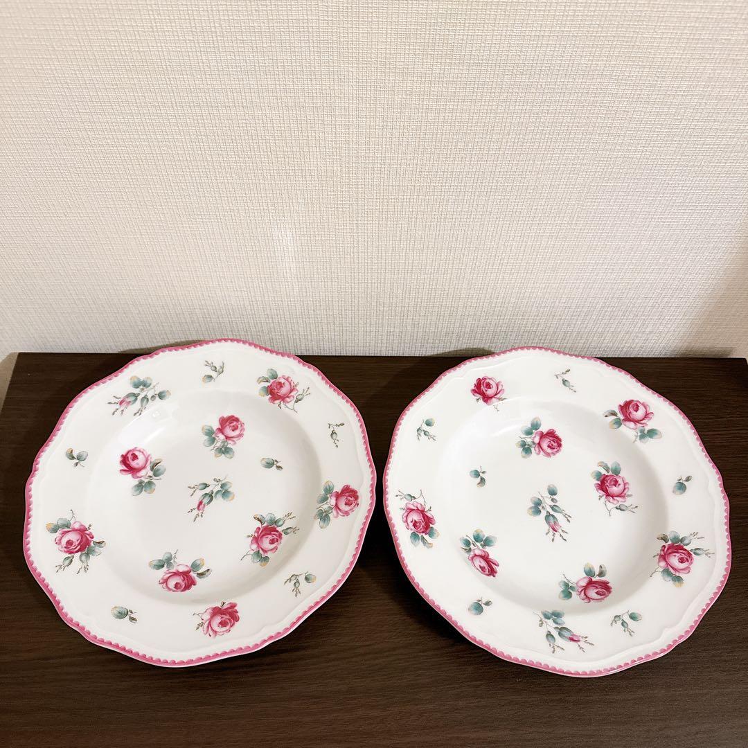 【せいこ】リチャードジノリ アンティーク アンティックローズ　深皿　２枚