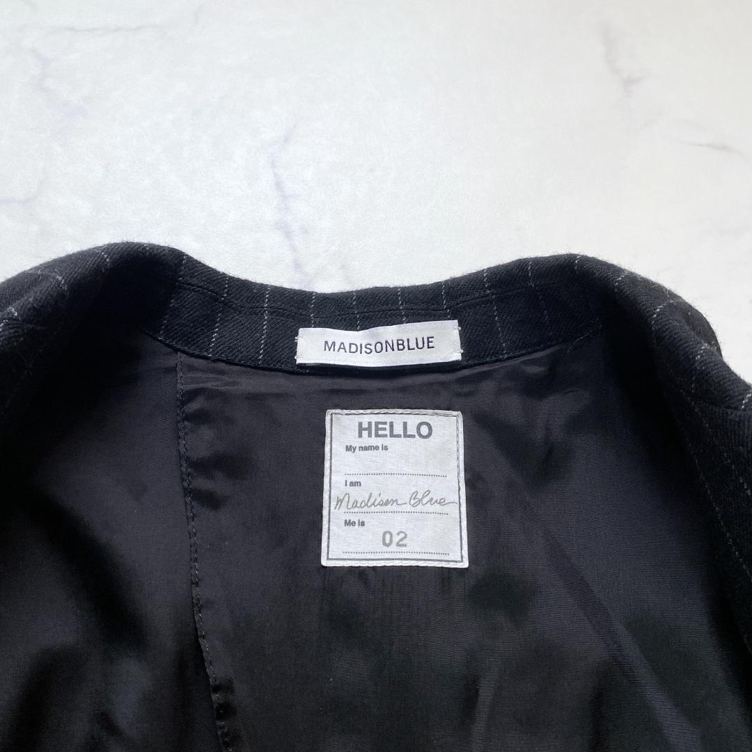 MADISONBLUE サイズ2 テーラード 金ボタン ストライプ ワッペン