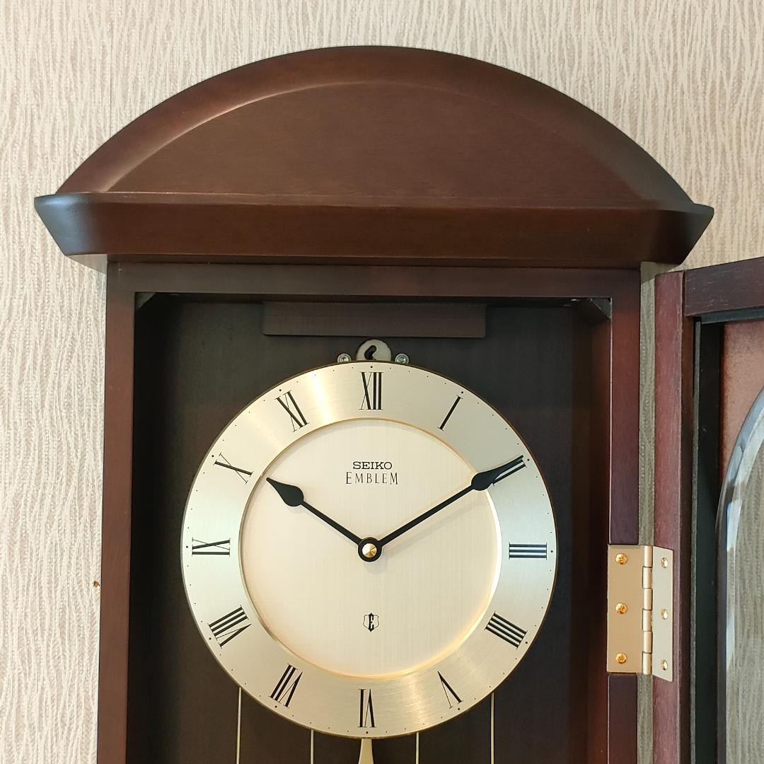 SEIKO　エンブレム　振り子時計　掛時計　柱時計