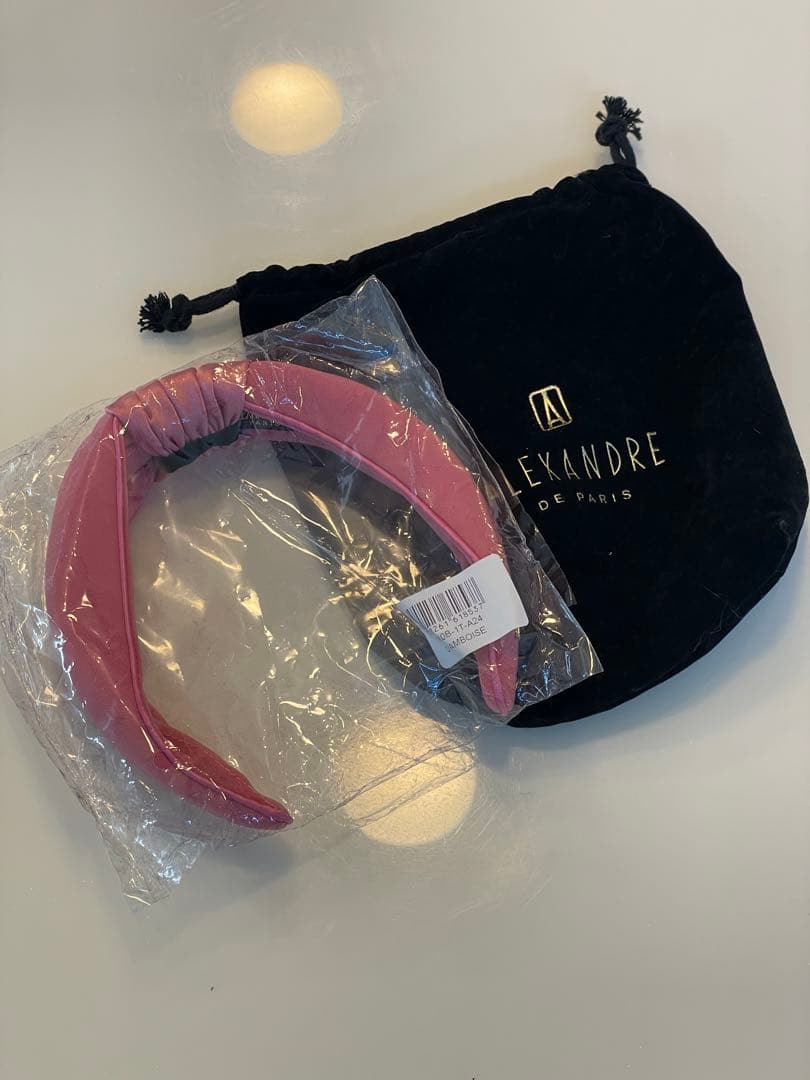 ALEXANDRE DE PARIS ピンクヘアバンド