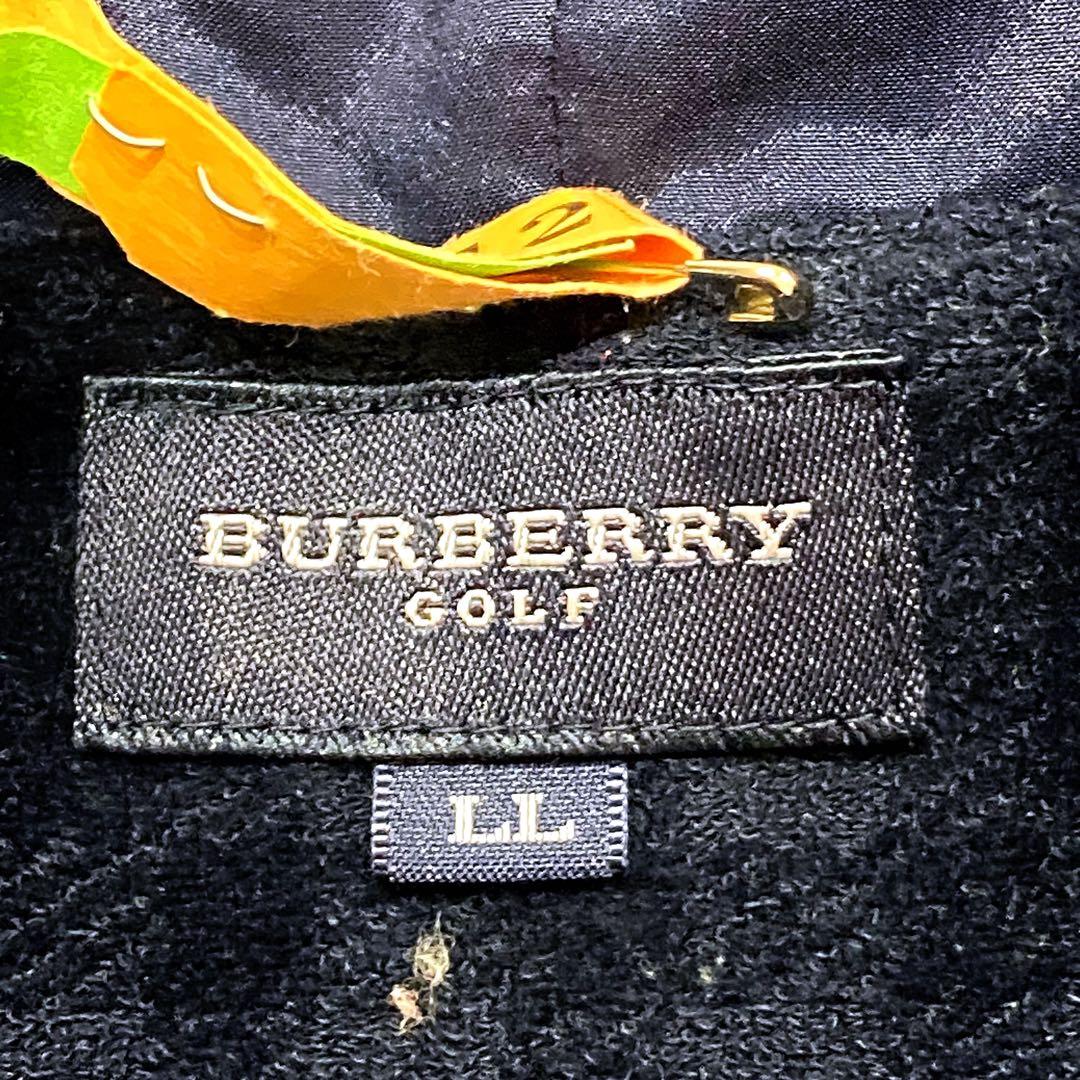 【大きいサイズ】バーバリー ゴルフ ギガチェック ベロア パーカー ネイビー