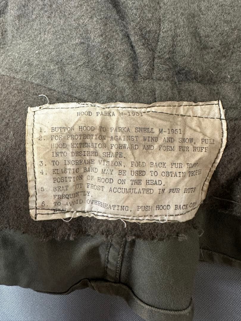 M-51 モッズコート用フード　ラベル