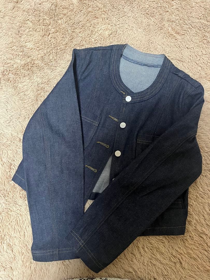 【めるる】anuans ノーカラーデニムジャケット