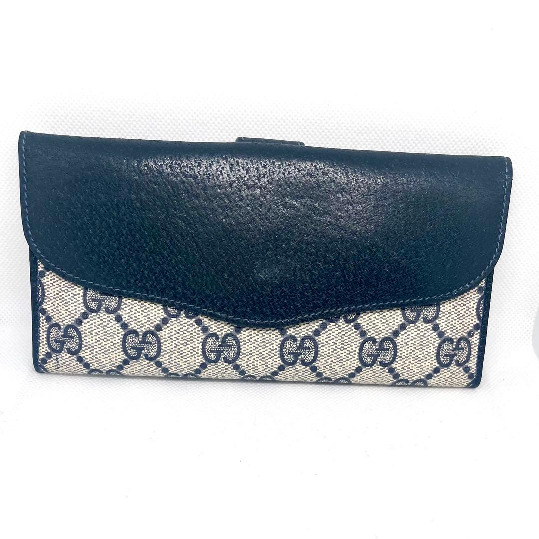 OLD GUCCI GGキャンバス長財布　お札入れ