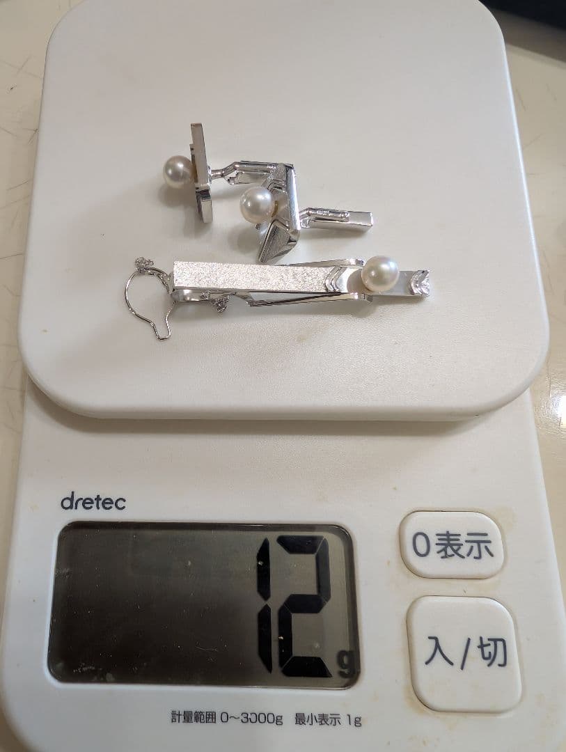 K14 WG パールのタイピンとカフス