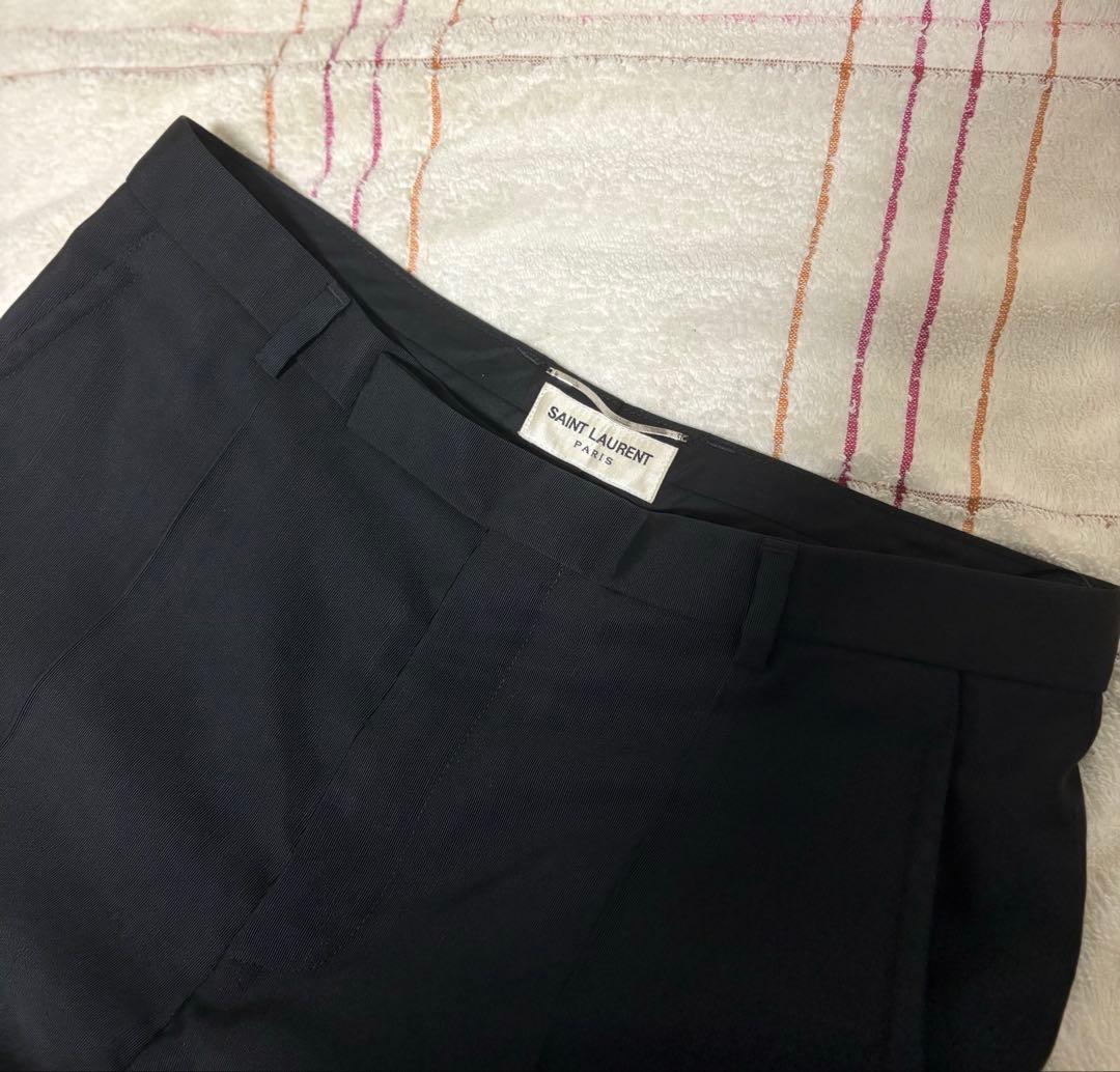 チ*プ様 SAINT LAURENT PARIS \"ハイウエストウールスラックス