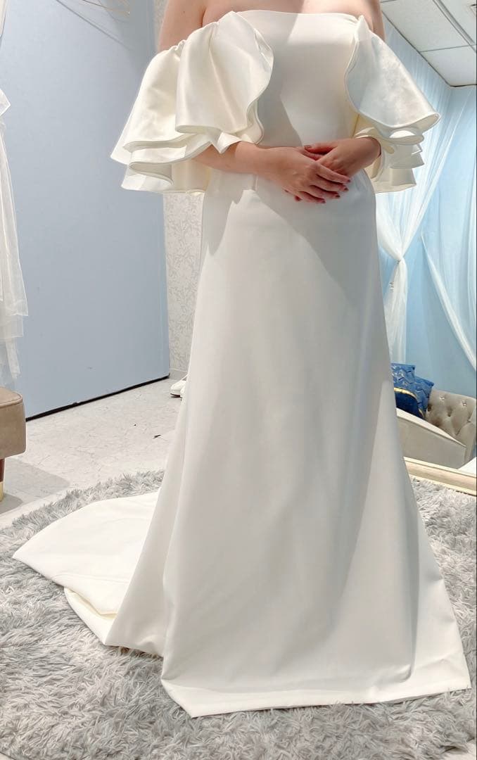 2wayティアードフレアスリーブ スレンダードレス 11号