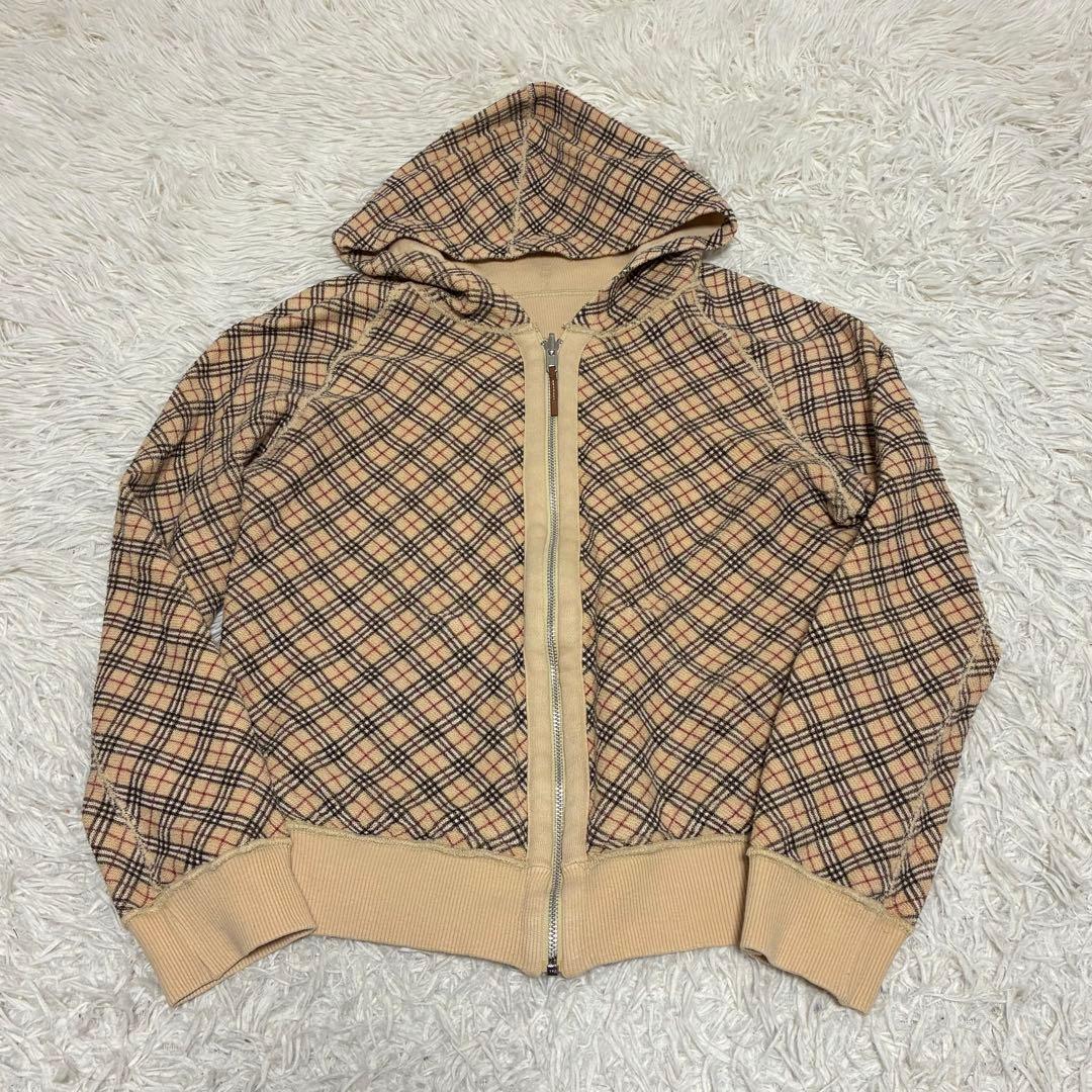 BURBERRY バーバリー　リバーシブル　チェック　スウェットジップ　パーカ.