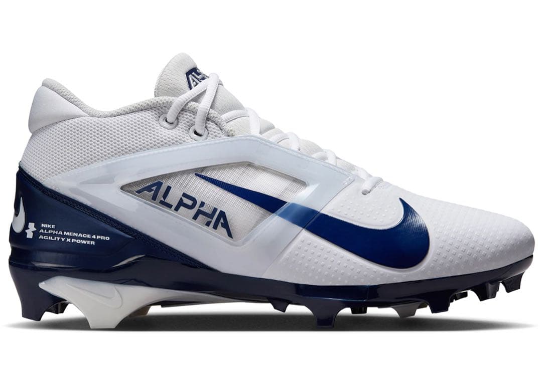ナイキ 26.5 アルファメナス プロ アメフト スパイク シューズ 靴 白 紺