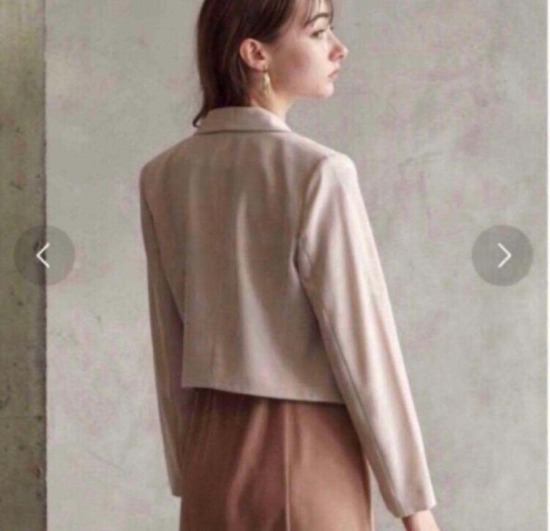 【美品】エメ　ショールカラージャケット　フォーマル　セレモニー　ベージュM