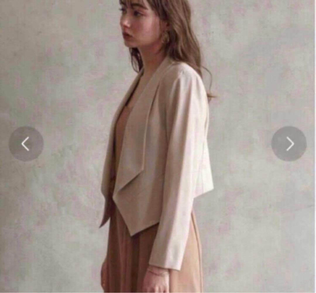 【美品】エメ　ショールカラージャケット　フォーマル　セレモニー　ベージュM