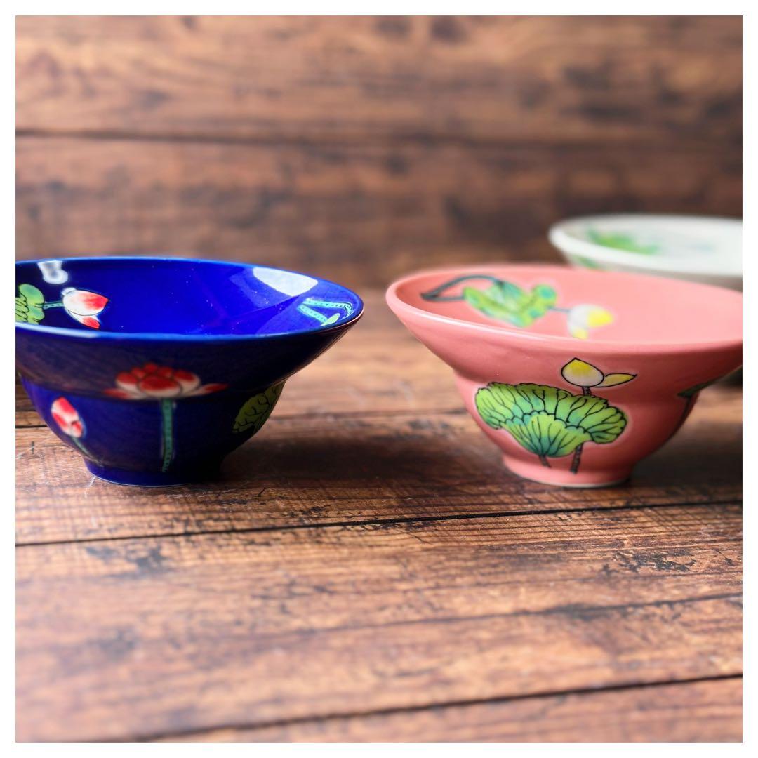 Bát Tràng ベトナム バッチャン焼き 新品 蓮柄 中鉢6枚